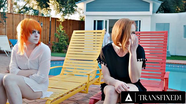 TRANSFIXED - 2 Ginger Transgenders Fuck Kenzie Anne