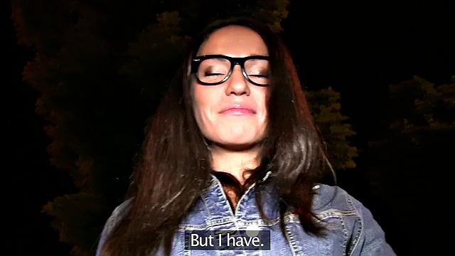 Watch this tattooed babe spread her legs for an outdoor fuckfest