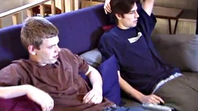 Christian and Jayden drop their pants and pull out their cocks. Whacking away Christian keeps looking over at Jayden, clearly wanting to take matters into his own hands.