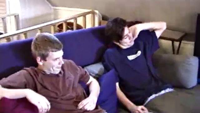 Christian and Jayden drop their pants and pull out their cocks. Whacking away Christian keeps looking over at Jayden, clearly wanting to take matters into his own hands.