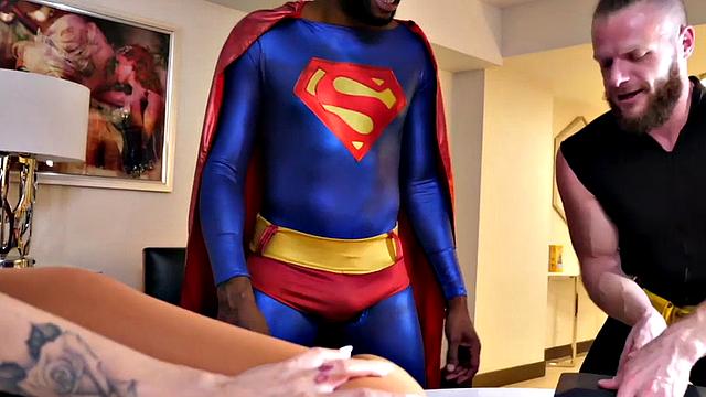 Bisex IR bosomy MILF 3some fucked in cosplay MMF action