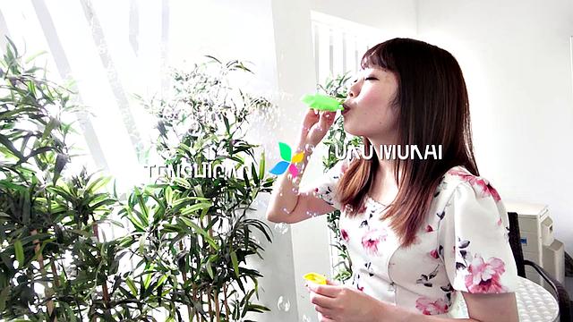 Cafe girl Yuko Mukai comes to play in the cutest bra and panties