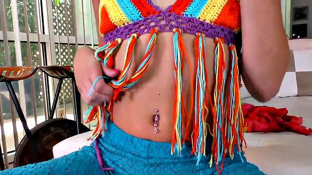 Teasing perverted wild bae loves stroking dick