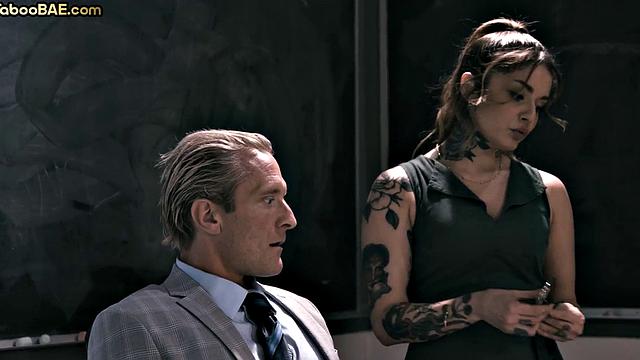 Inked College Bae gets pussybanged by teacher after sloppy BJ