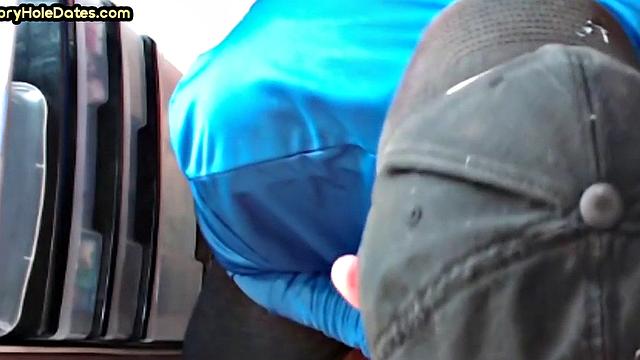 Gloryhole amateur gay sucks pecker in closeup