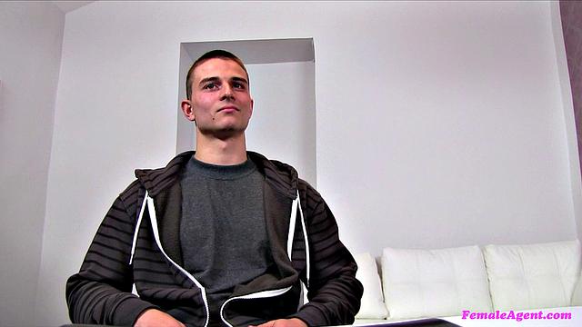 Agent moans in pleasure as Guy's huge cock ravishes her tight pussy