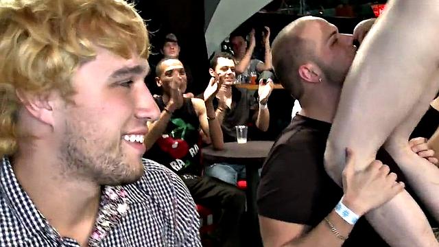 Real public party with strippers
