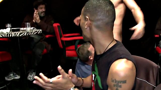 Real public party with strippers