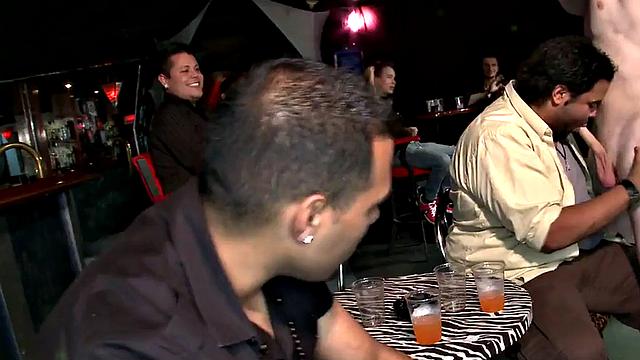 Real public party with strippers