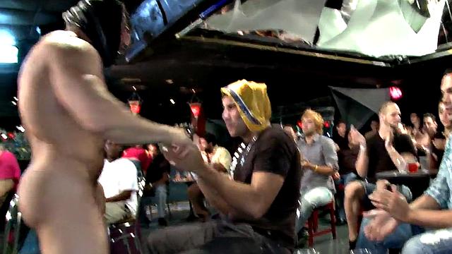 Real public party with strippers