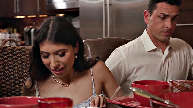 ADULT TIME - Penelope Woods Serves Up Pussy And Ass At The Dinner Party! 6 ON 1 GANGBANG