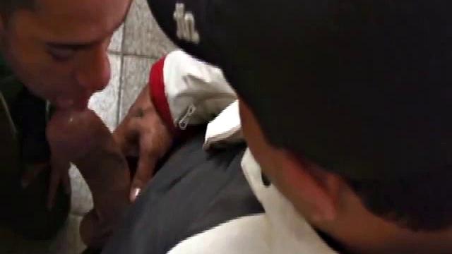 Estevam Lobo is on Denis Torres' dick before they even get their coats off. Denis has a big cock and is built like a bull.