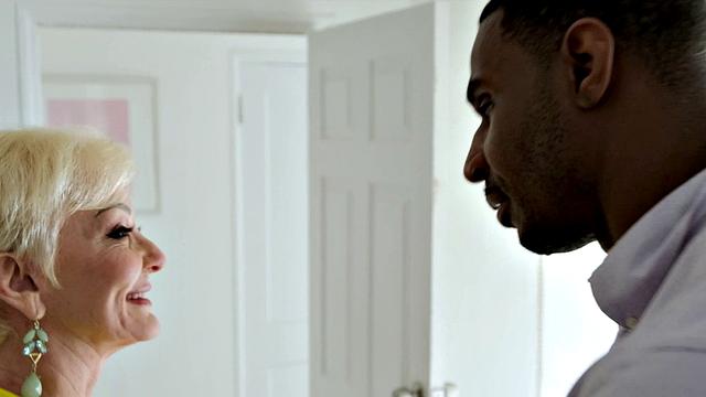 Big and black cumming in Seka's ass