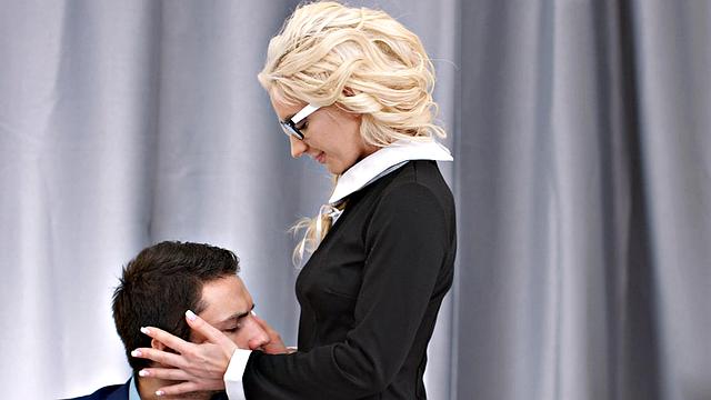 Sticky sperm on teacher's chin