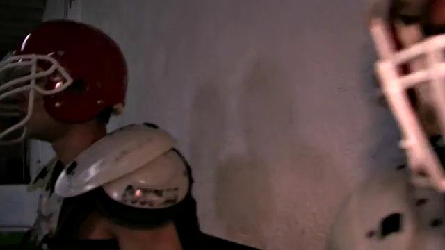 Hazed college stud fucked in locker room for fraternity