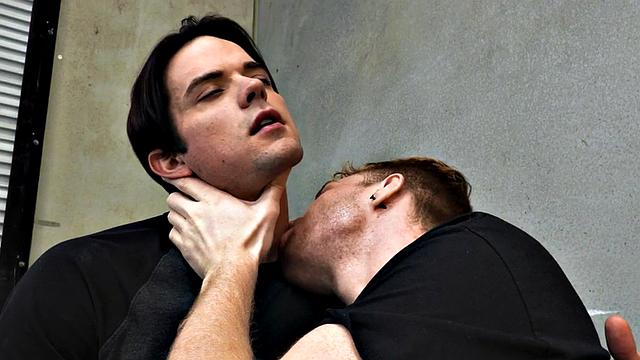 Inked stud sucks cock before unsaddled sex for jizz