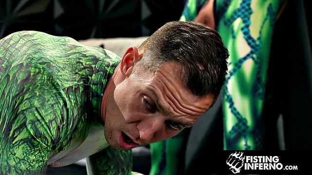 Hero Chained & Fisted By Hunk Villain - FistingInferno