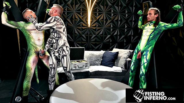 Hero Chained & Fisted By Hunk Villain - FistingInferno