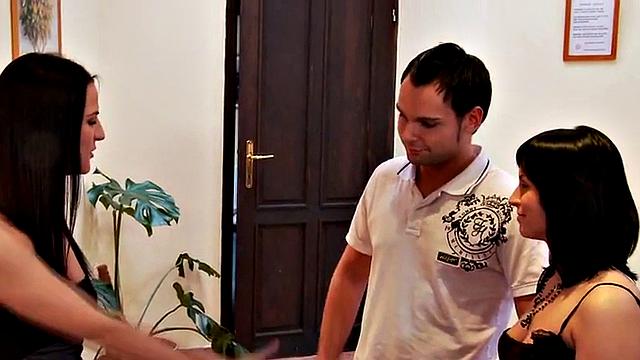 Vintage femdom playing with male sub