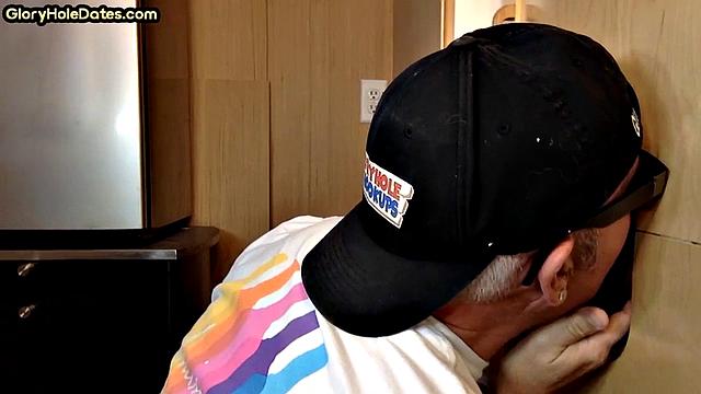 Gloryhole amateur greedily sucks hard cock at home