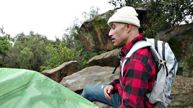 Trans Hottie Smashed Outdoors By Hunk During Camping Trip - Ember Fiera