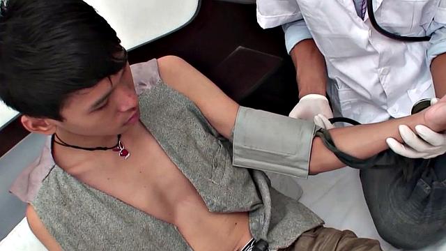 Infirmary Asian twink pounded by doctor after health check