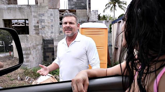 Amateur man fucks gay hunk in public van outdoors