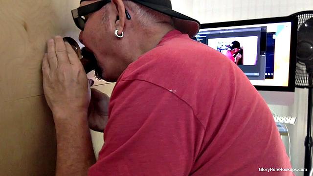 Latin Dad Gets A Gloryhole Blowjob