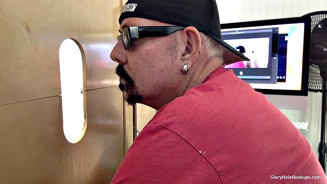 Latin Dad Gets A Gloryhole Blowjob