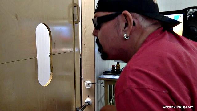 Latin Dad Gets A Gloryhole Blowjob