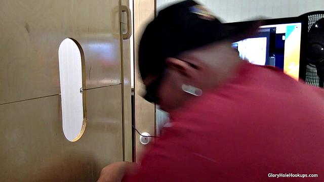 Latin Dad Gets A Gloryhole Blowjob