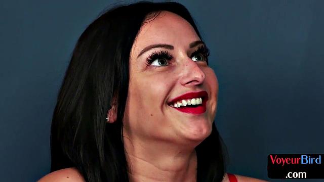 busty voyeur peeping and teasing lad