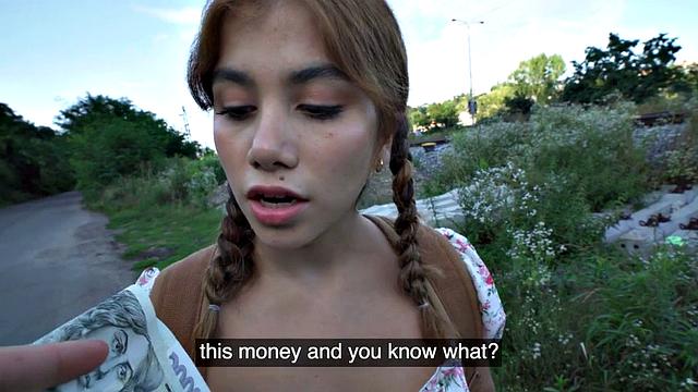 Slutty public babe fucked outdoors by big dick in POV