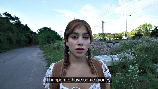 Slutty public babe fucked outdoors by big dick in POV