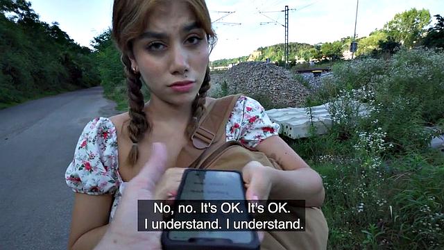 Slutty public babe fucked outdoors by big dick in POV