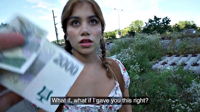 Slutty public babe fucked outdoors by big dick in POV