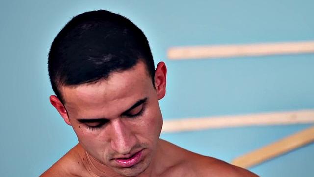 Skinny bi babe sucks cocks and gets 3way drilled in MMF