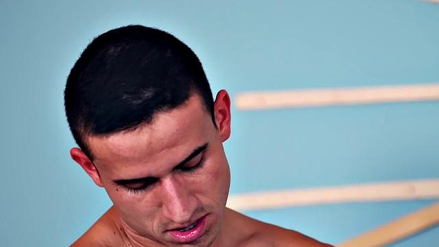 Skinny bi babe sucks cocks and gets 3way drilled in MMF