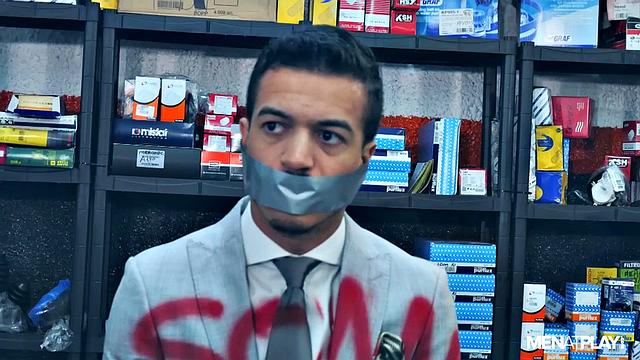 confident men in suits outsmart and seduce each other for a wild, explosive office hookup