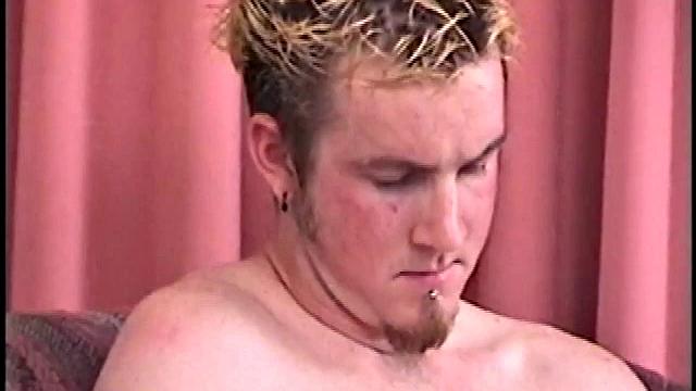 Skater boys Dean and Matt come in from a hard day of skating to reax in their room. Dark haired Dean takes his cock out first and Matt quickly follows, wetting his dick before stroking it.