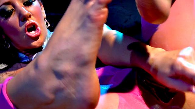 Solo big titted MILF masturbates using sex toys