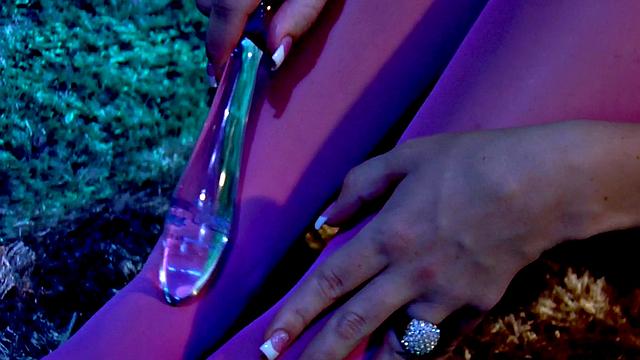 Solo big titted MILF masturbates using sex toys