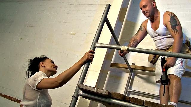 British Cougar Gets Horny for the Worker