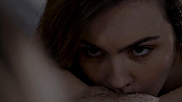 Lesbian couple teasing one another