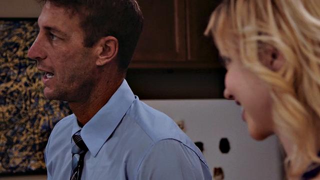 Skinny stepdaughter banged by stepdaddy in the kitchen