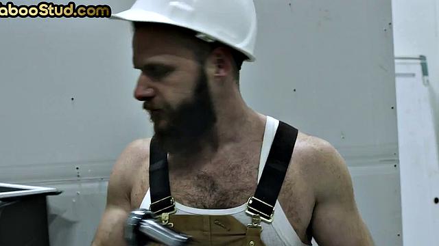 IR stepbrothers fucked by BBC in 3way action at work