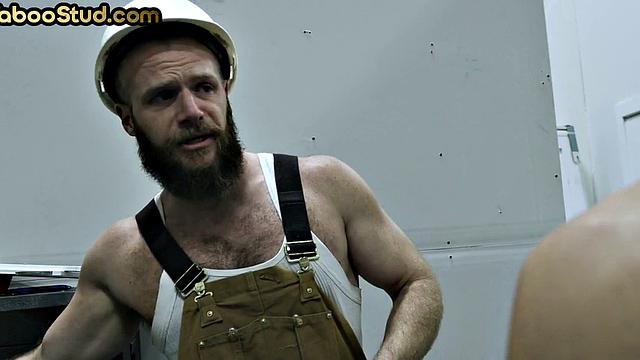 IR stepbrothers fucked by BBC in 3way action at work