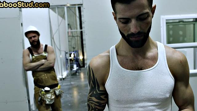 IR stepbrothers fucked by BBC in 3way action at work