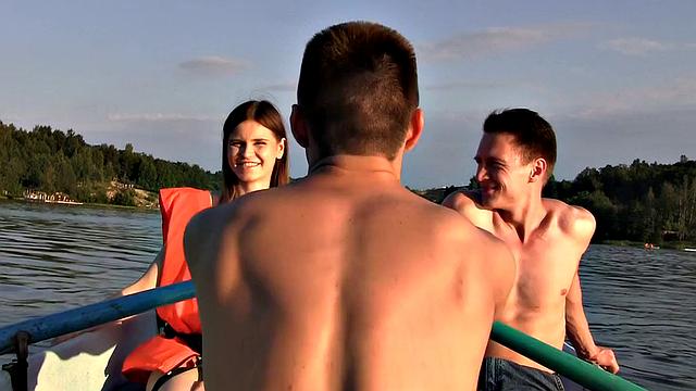 Cute broad enjoys MMF threesome in the boat