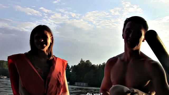 Cute broad enjoys MMF threesome in the boat